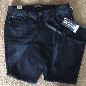 NWT Plus Size Skinny Jeans Dark Denim with Fray